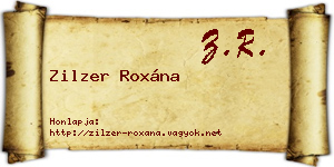 Zilzer Roxána névjegykártya